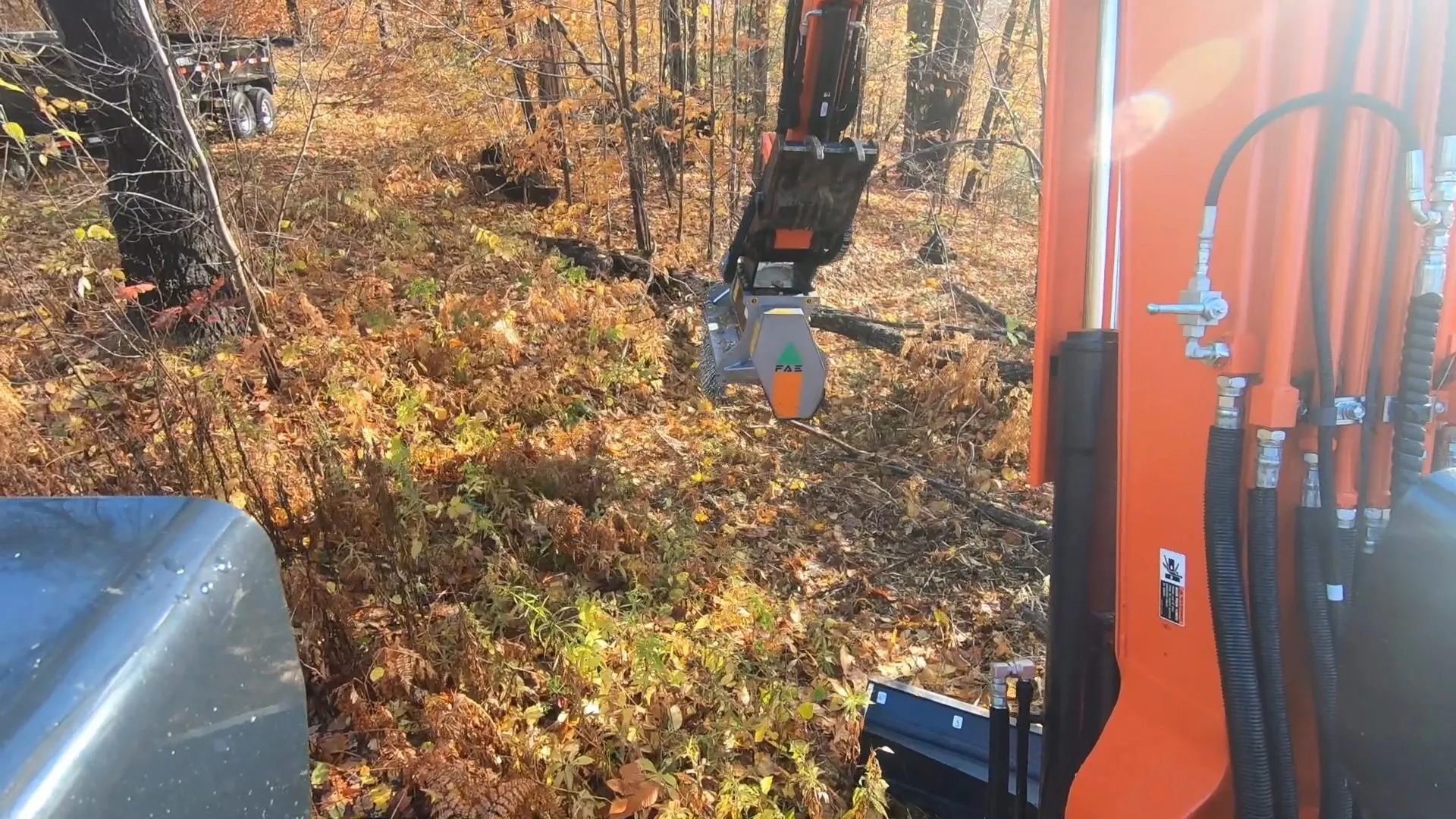 Kubota Compact Excavator with FAE Mulcher Head Cutting Brush Townline Equipment Kubota